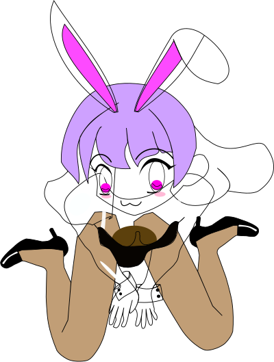 Bunny girl with purple hair clipart