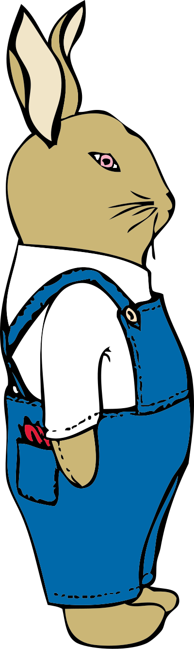 Bunny in overalls clipart