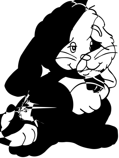 Bunny - outline clipart