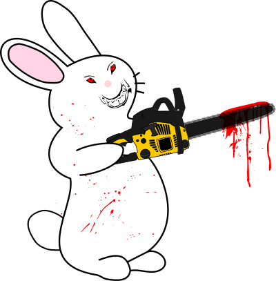 Bunny With Chainsaw clipart