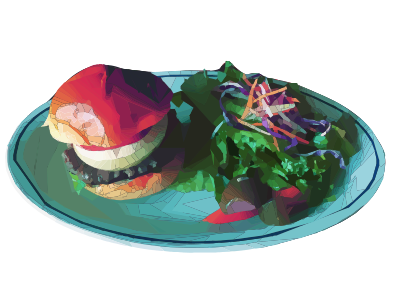 Burger and a Salad clipart