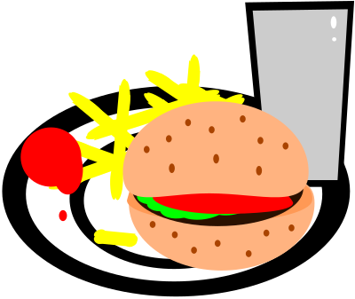 Burger and chips clipart