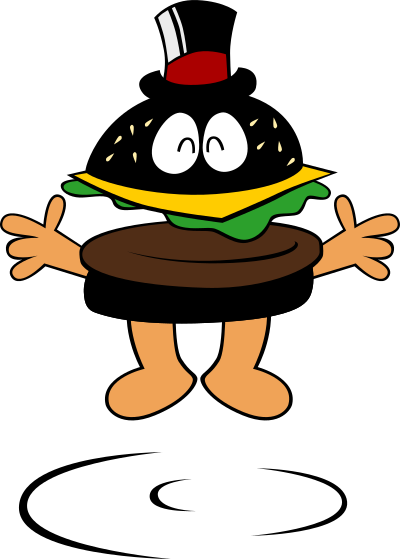 Burger Man Jumping clipart