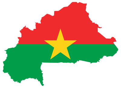 Burkina Faso Flag Map clipart