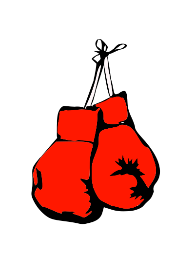 Burning boxing gloves clipart
