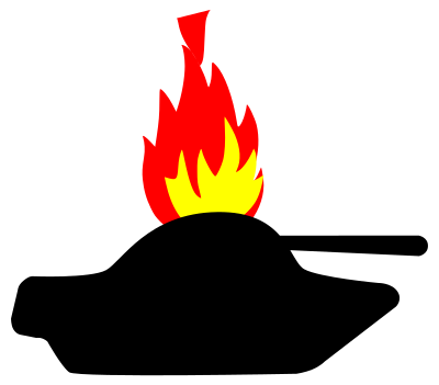 Burning tank clipart