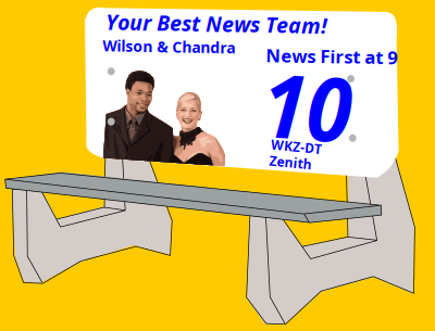 Bus Bench with ad clipart