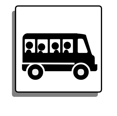 Bus Icon for use with signs or buttons clipart