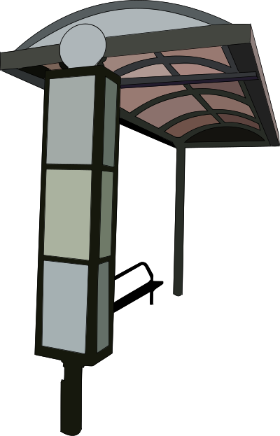 Bus stop trace clipart