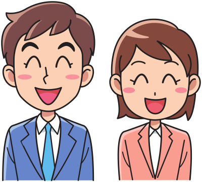 Business man and woman - laughing clipart