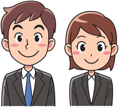 Business man and woman - positive looking clipart