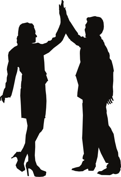 Business success high five clipart