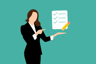 Business Woman and Checklist clipart