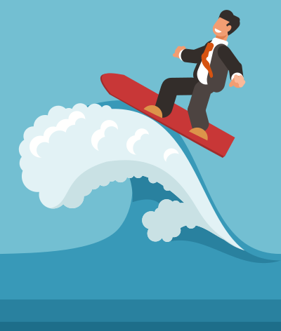 Businessman Surfing clipart