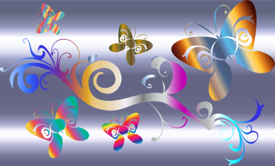 Butterflies Flourish Enhanced With Background clipart