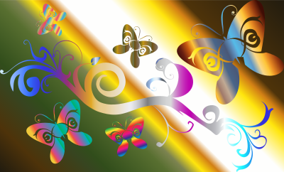 Butterflies Flourish Enhanced With Background 3 clipart