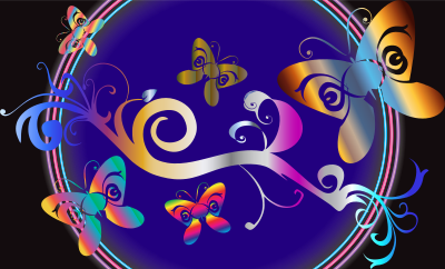 Butterflies Flourish Enhanced With Background 5 clipart