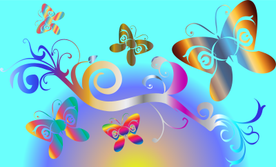 Butterflies Flourish Enhanced With Background 6 clipart