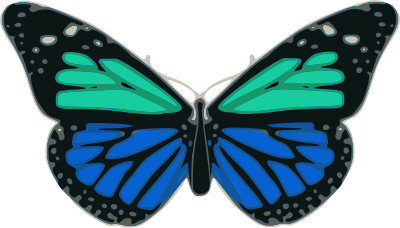 Butterfly 02 Turquoise Blue clipart