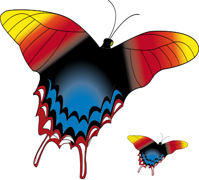 Butterfly blue 2 clipart
