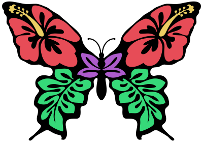 Butterfly Flower Colour clipart
