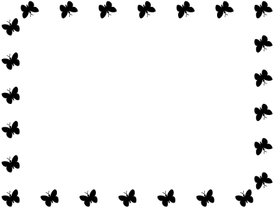Butterfly frame (B&W) clipart