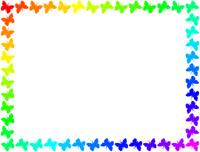 Butterfly frame (colourful) clipart
