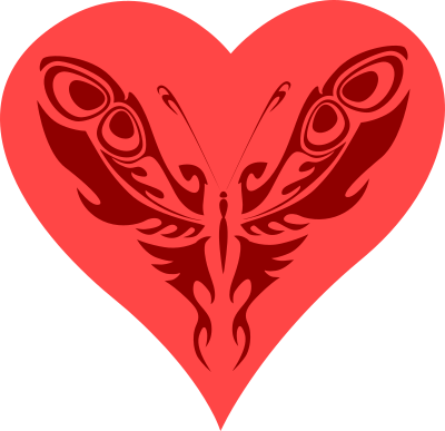 Butterfly heart clipart