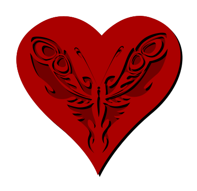 Butterfly heart (version 2) clipart