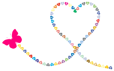 Butterfly Hearts Trail 2 clipart
