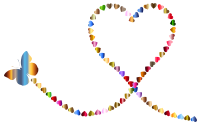 Butterfly Hearts Trail 3 clipart