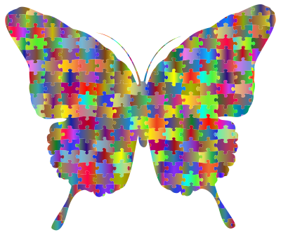Butterfly Jigsaw Puzzle Polyprismatic No Strokes clipart