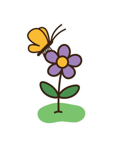 Butterfly on Flower clipart