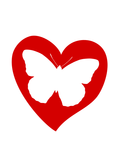 Butterfly on heart clipart