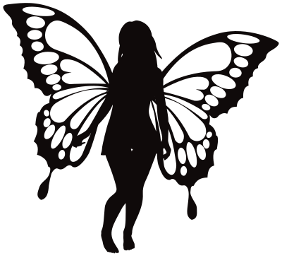 Butterfly Woman Silhouette clipart