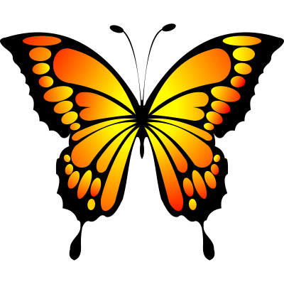 Butterfly Yellow Red clipart