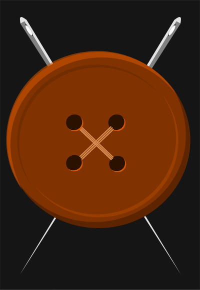 Button and needles clipart