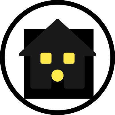 Button - Home (yellow & black) clipart