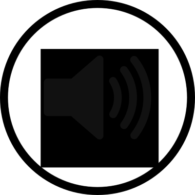 Button - Sound On (black & yellow) clipart