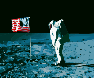 Buzz Aldrin on the Moon clipart