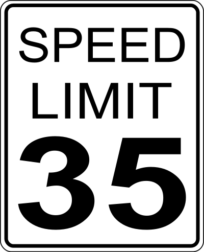 CA speed limit 35 roadsign clipart