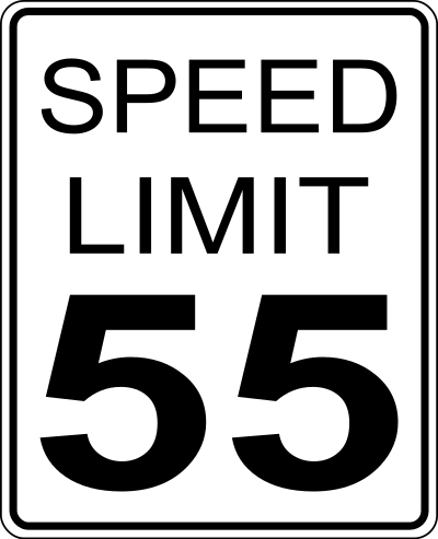 CA speed limit 55 roadsign clipart