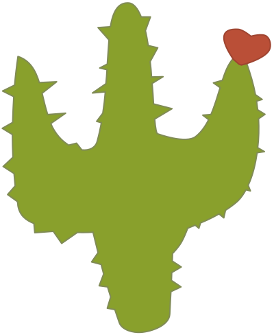 Cactus with Heart - Colour clipart