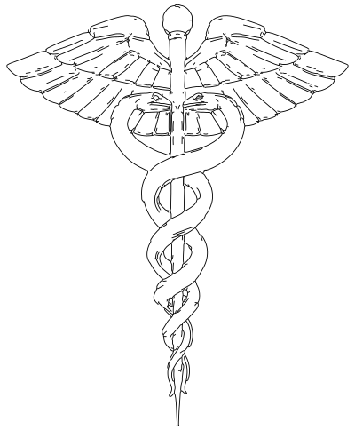 Caduceus Line Art clipart