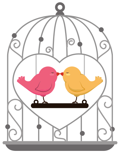 Caged Love Birds By K Malik clipart