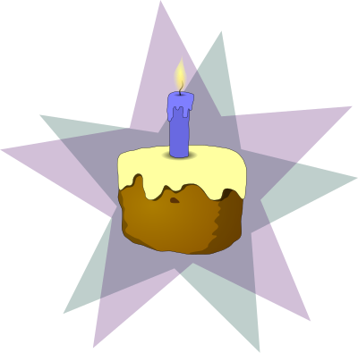 Cake and candle clipart