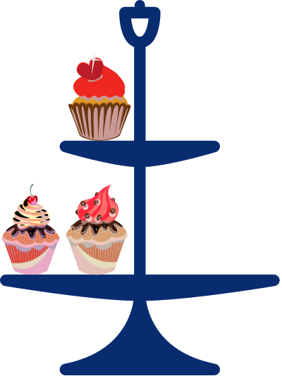 Cakes on a stand clipart