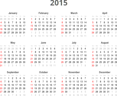 Calendar 2015 clipart