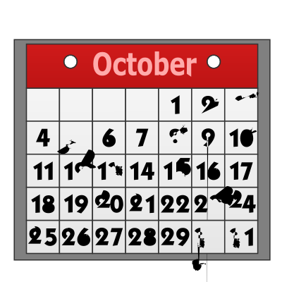 Calendar icon - October clipart