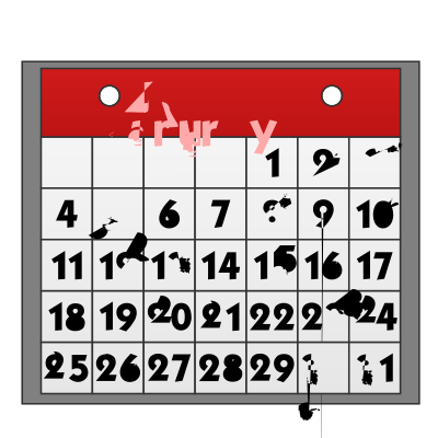 Calendar icon with binder rings clipart